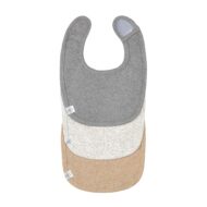 Lot de 3 bavoirs naissance - gris beige