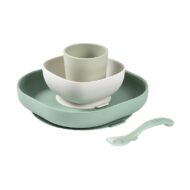 Coffret repas silicone 4 pièces - Vert sauge / Vert de gris
