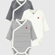 Lot de 3 bodies croisés manches longues bébé - 3m - 60 cm