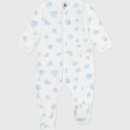 Pyjama bébé en molleton gratté à col imprimé coeurs - 1m 54cm