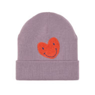Merino Bonnet, coeur mauve 1-3 ans