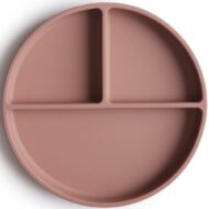 Assiette à compartiments en silicone avec ventouse mauve