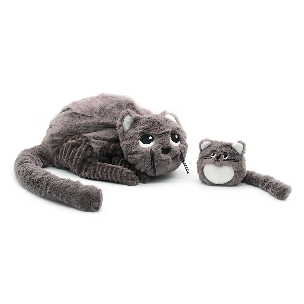 Peluche chat Miaou maman et son bébé gris - Les Ptipotos – Image 5