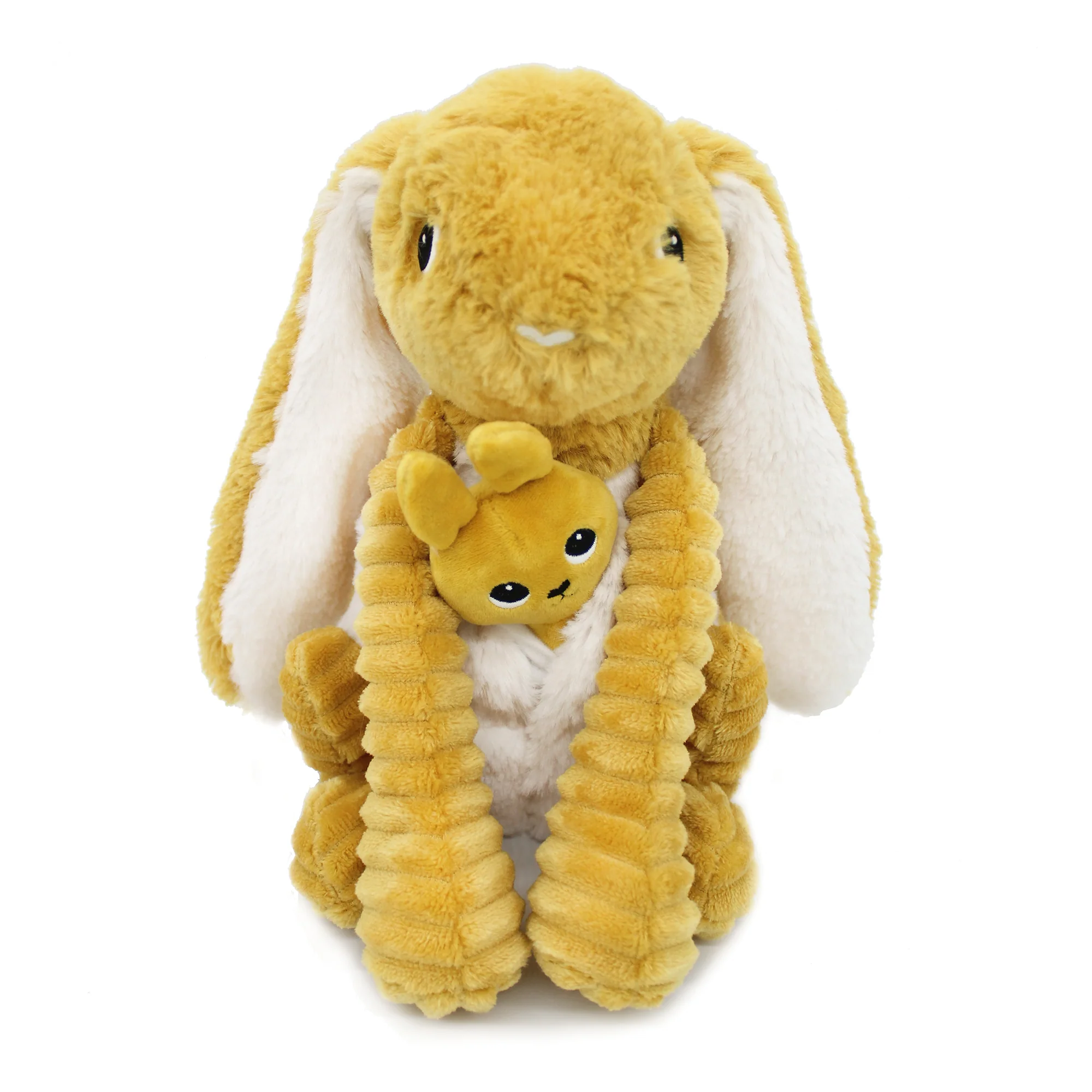 Peluche lapin Toudou maman et son bébé jaune - Les Ptipotos – Image 2