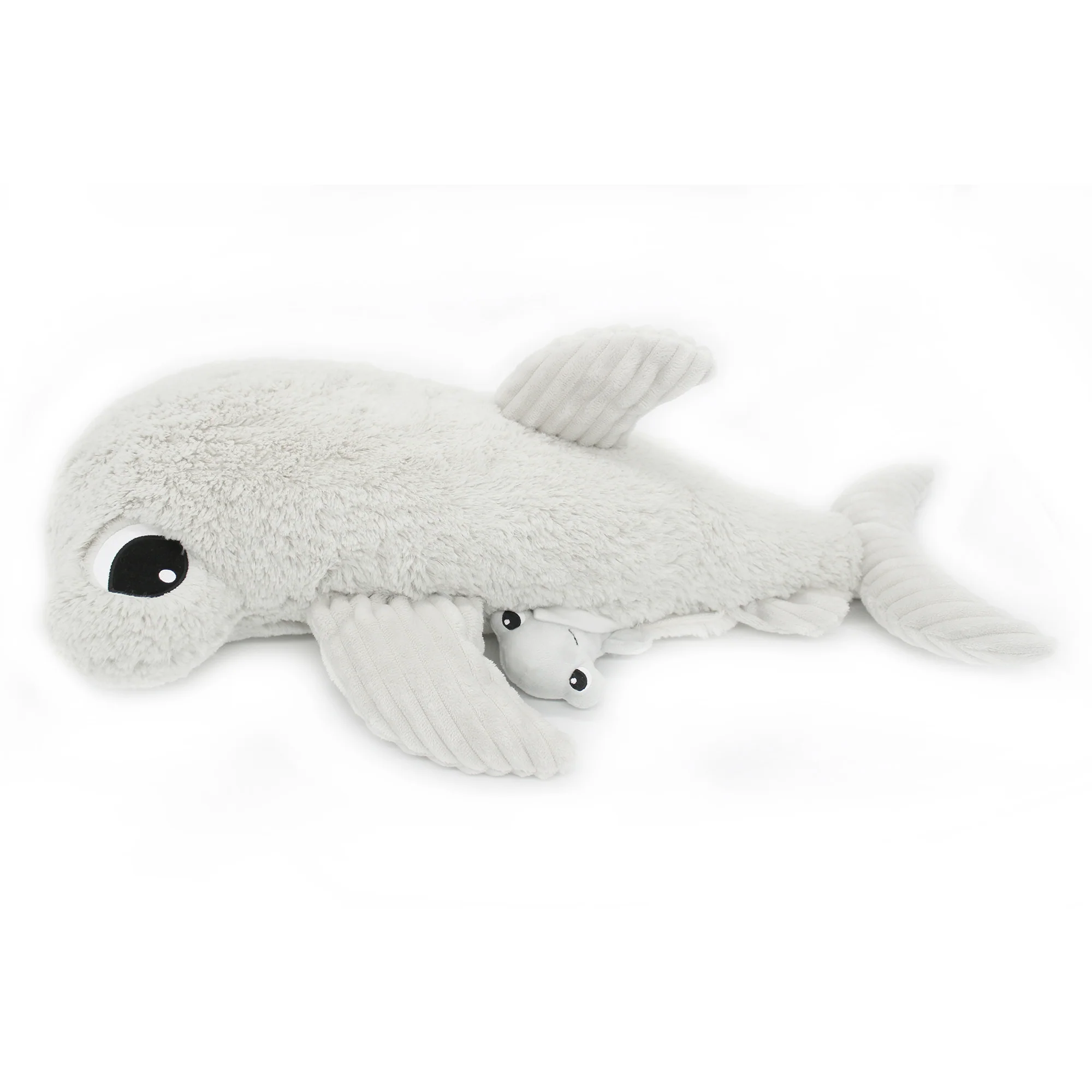 Peluche requin marteau Clou maman et son bébé gris clair - Les Ptipotos – Image 4