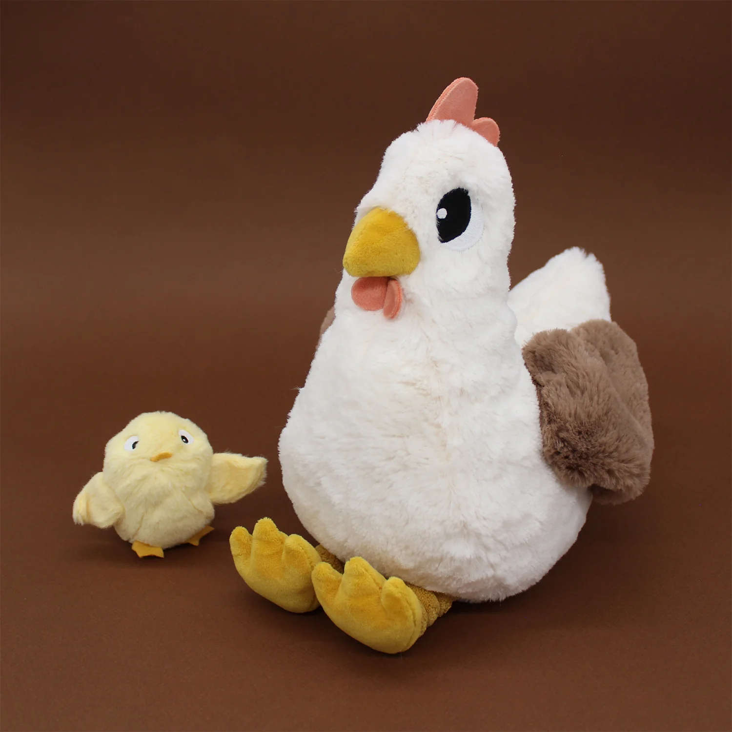 Peluche poule Pioupiou maman et son bébé blanc - Les Ptipotos – Image 2