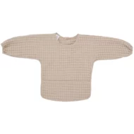 Bavoir manches longues en coton gaufré 6-24M latte