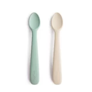 Cuillères silicone vert/beige - 2 pcs