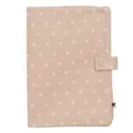 Protège carnet de santé coeur rose