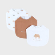 Lot de 3 bavoirs, mousseline de coton