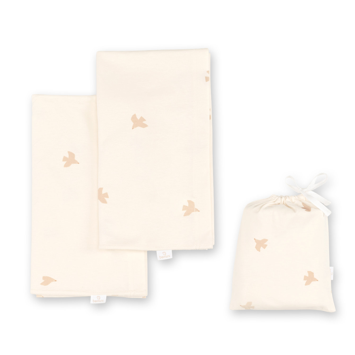 Porte-bébé DUO beige oiseaux – Image 3