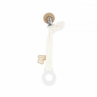 Attache tétine Crème - embout rond