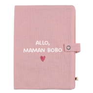 Protège carnet de santé rose uni