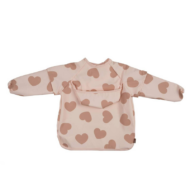 Bavoir à manches évolutif 2 en 1 coeur beige